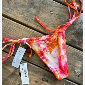 Frankies Bikinis Bottoms NWT | RARE | XSMALL | Pink/Orange Tie Dye